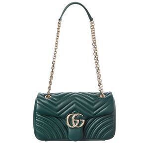 Gucci Gg Marmont Medium Leather Shoulder Bag, Green